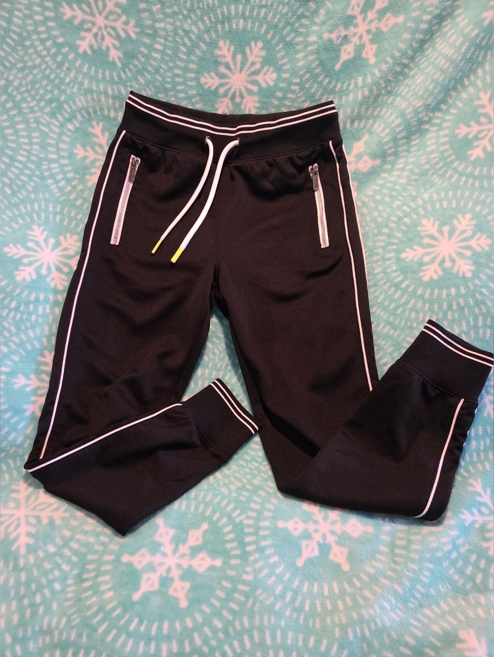 Psycho Bunny Black Joggers with White Trim